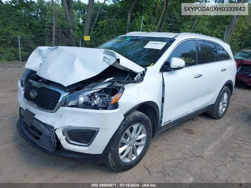 5XYPGDA5XHG333842 2017 Kia Sorento 3.3L Lx