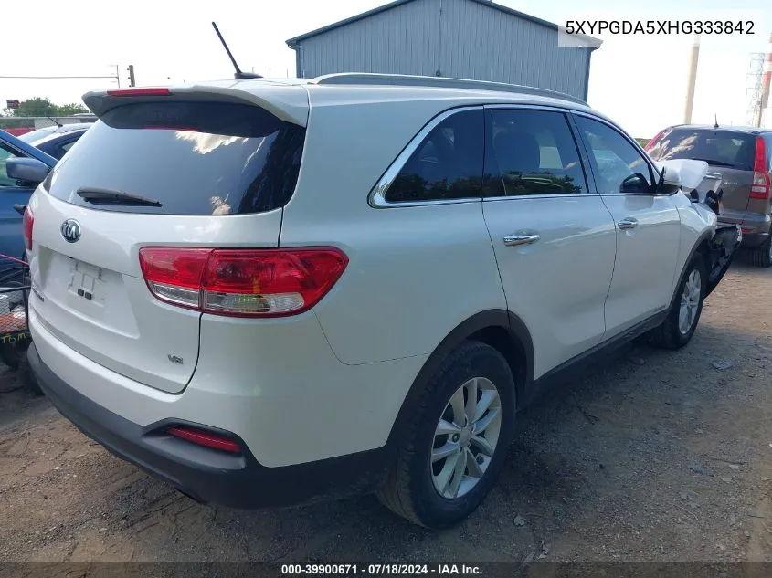 5XYPGDA5XHG333842 2017 Kia Sorento 3.3L Lx