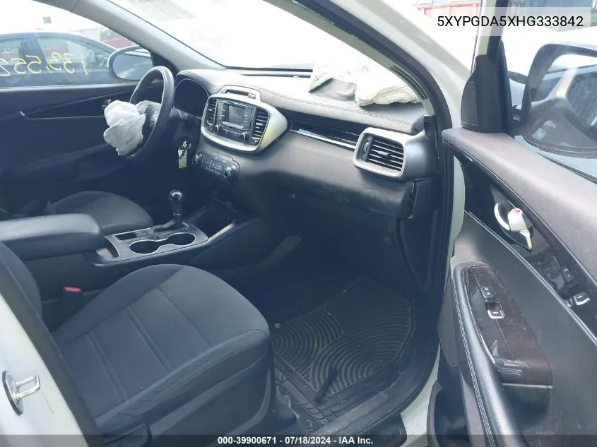 5XYPGDA5XHG333842 2017 Kia Sorento 3.3L Lx