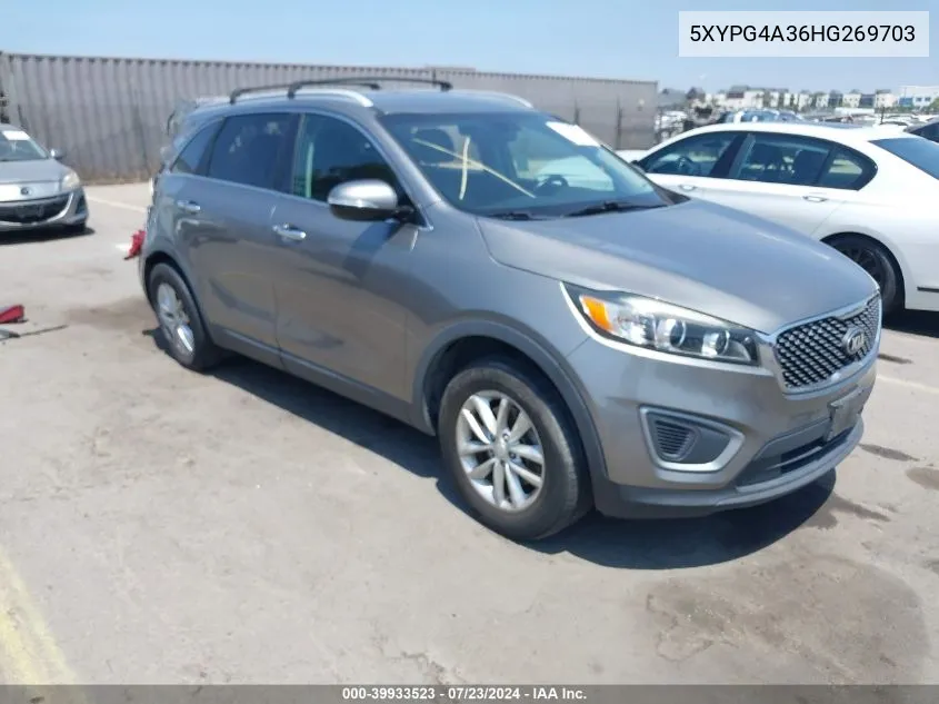 2017 Kia Sorento Lx/L VIN: 5XYPG4A36HG269703 Lot: 39933523