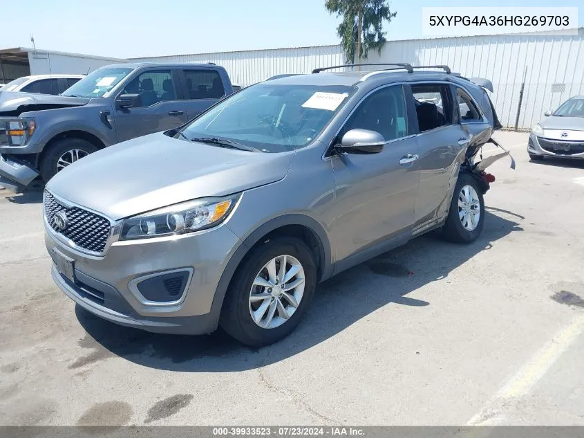 2017 Kia Sorento Lx/L VIN: 5XYPG4A36HG269703 Lot: 39933523