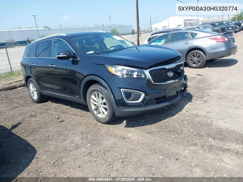 5XYPGDA30HG320774 2017 Kia Sorento 2.4L Lx