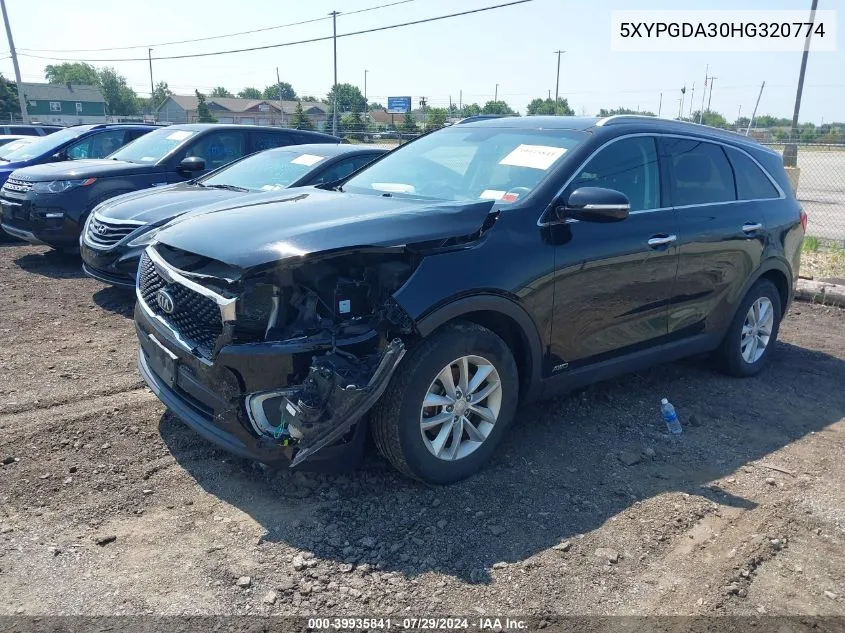 2017 Kia Sorento 2.4L Lx VIN: 5XYPGDA30HG320774 Lot: 39935841