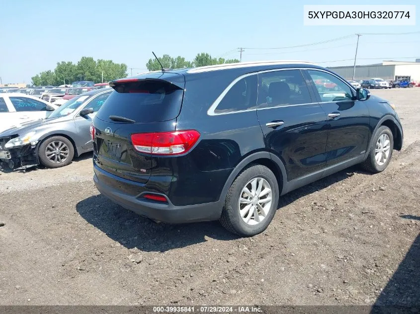 5XYPGDA30HG320774 2017 Kia Sorento 2.4L Lx