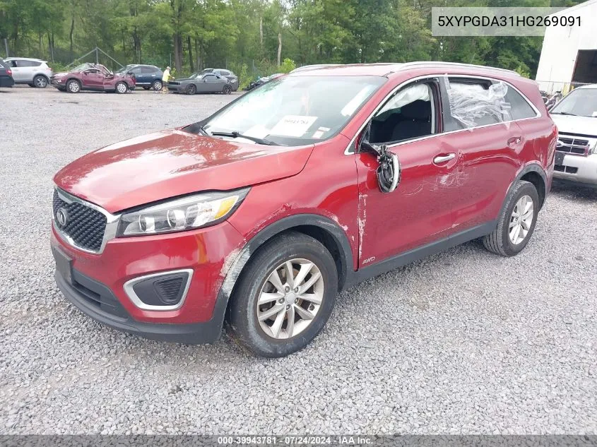 2017 Kia Sorento 2.4L Lx VIN: 5XYPGDA31HG269091 Lot: 39943781