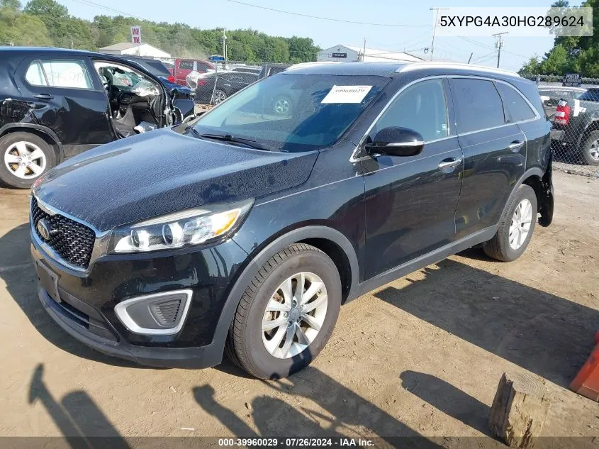 2017 Kia Sorento 2.4L Lx VIN: 5XYPG4A30HG289624 Lot: 39960029