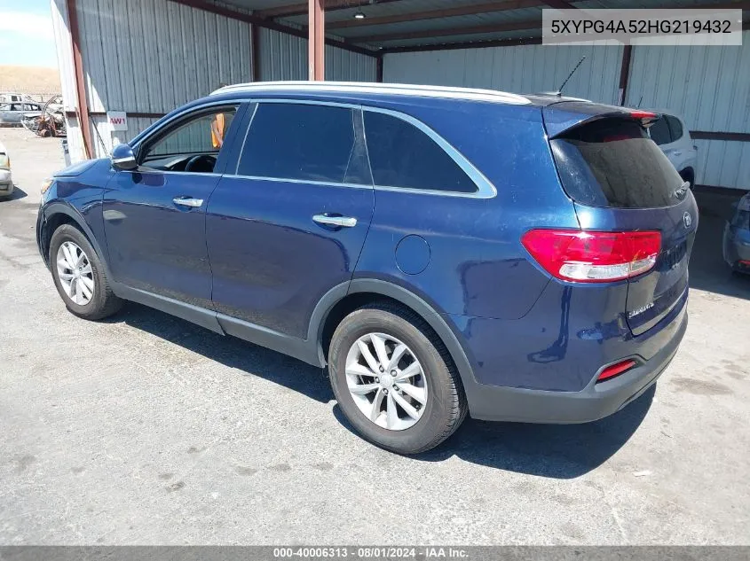 5XYPG4A52HG219432 2017 Kia Sorento 3.3L Lx