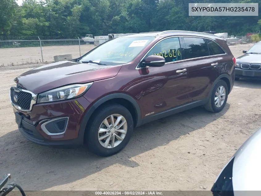 5XYPGDA57HG235478 2017 Kia Sorento 3.3L Lx