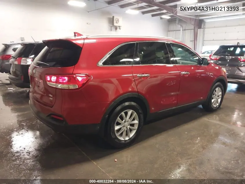 5XYPG4A31HG213393 2017 Kia Sorento 2.4L Lx