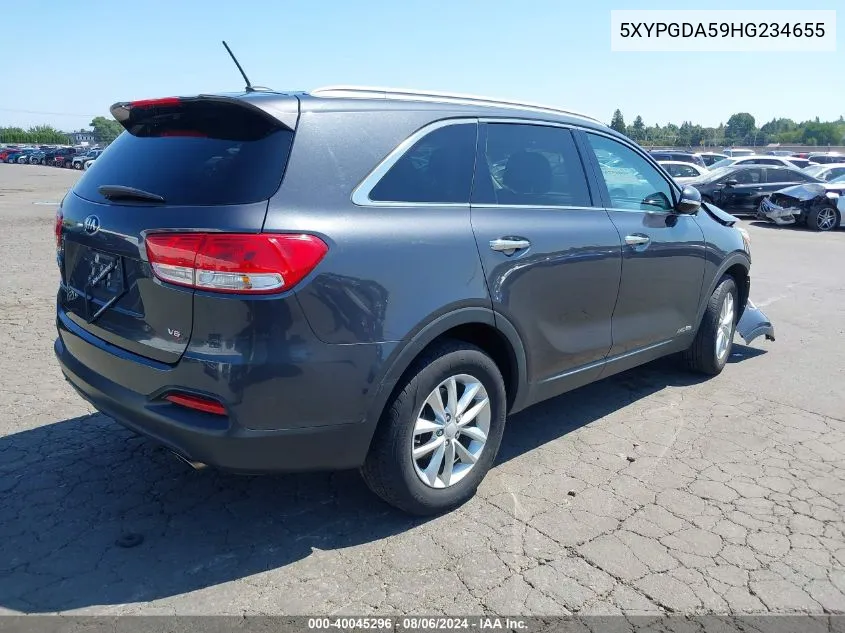 5XYPGDA59HG234655 2017 Kia Sorento 3.3L Lx