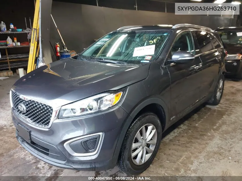 5XYPGDA36HG263710 2017 Kia Sorento 2.4L Lx