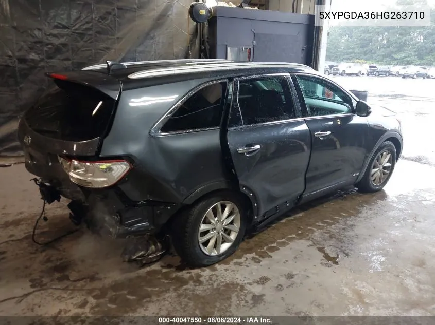 5XYPGDA36HG263710 2017 Kia Sorento 2.4L Lx