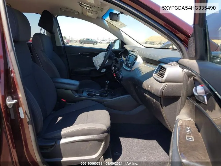 5XYPGDA54HG335490 2017 Kia Sorento 3.3L Lx