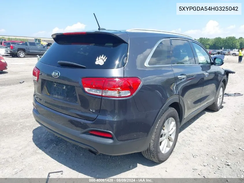 5XYPGDA54HG325042 2017 Kia Sorento 3.3L Lx