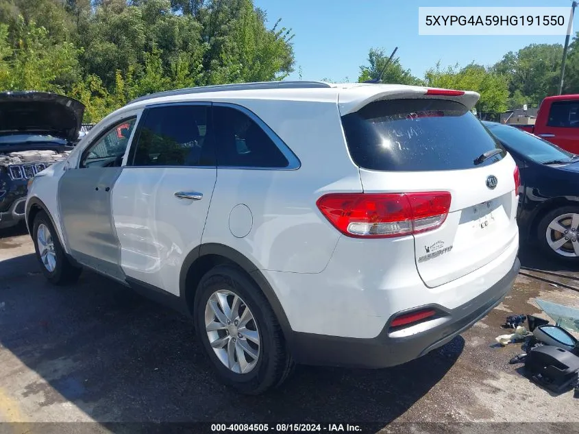 5XYPG4A59HG191550 2017 Kia Sorento 3.3L Lx