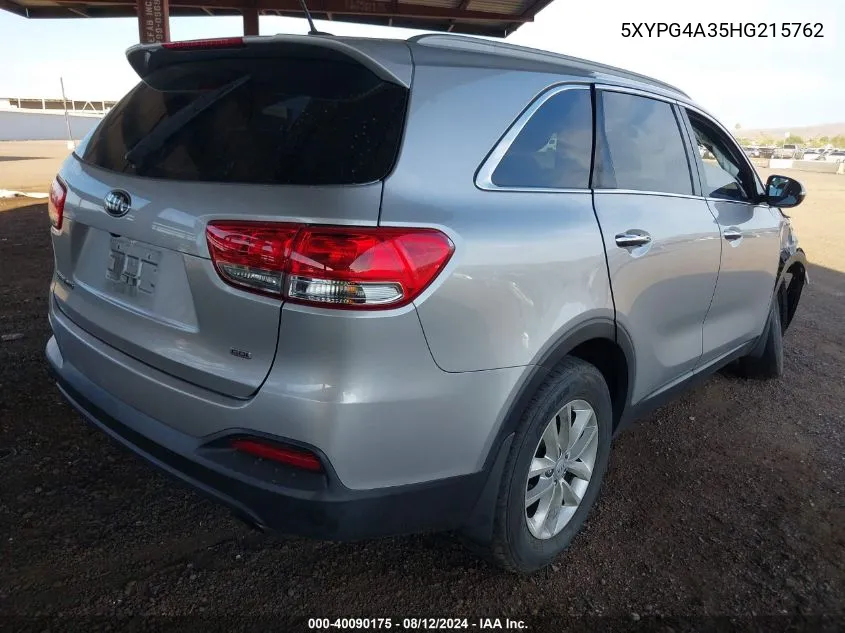 5XYPG4A35HG215762 2017 Kia Sorento 2.4L Lx