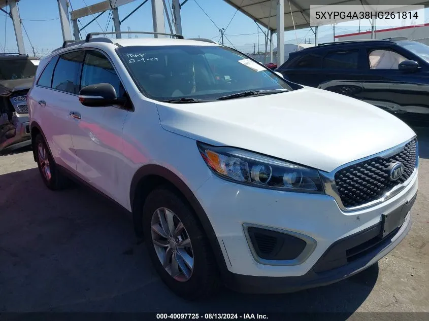 5XYPG4A38HG261814 2017 Kia Sorento 2.4L Lx