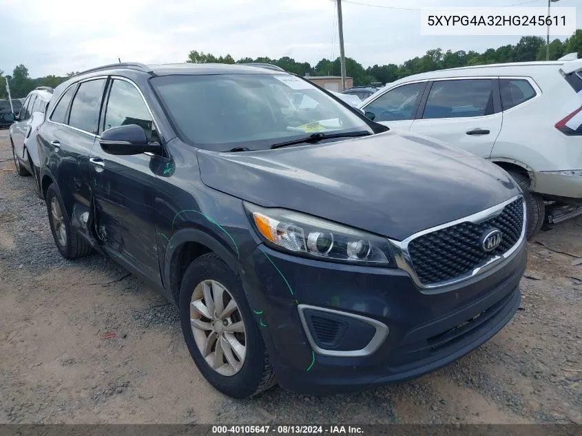 5XYPG4A32HG245611 2017 Kia Sorento 2.4L Lx