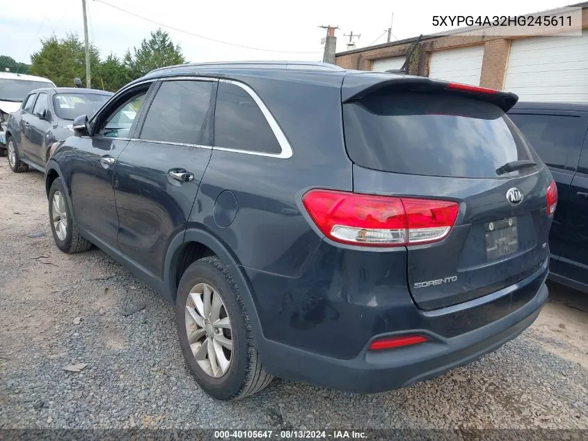 5XYPG4A32HG245611 2017 Kia Sorento 2.4L Lx