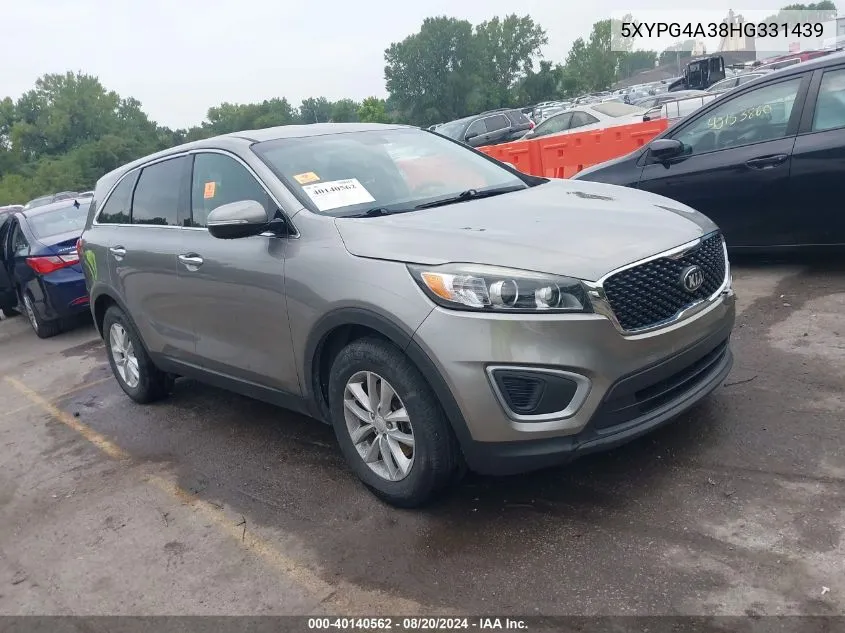 5XYPG4A38HG331439 2017 Kia Sorento 2.4L L