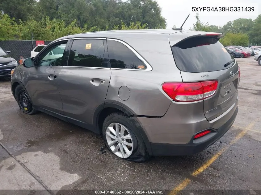 5XYPG4A38HG331439 2017 Kia Sorento 2.4L L