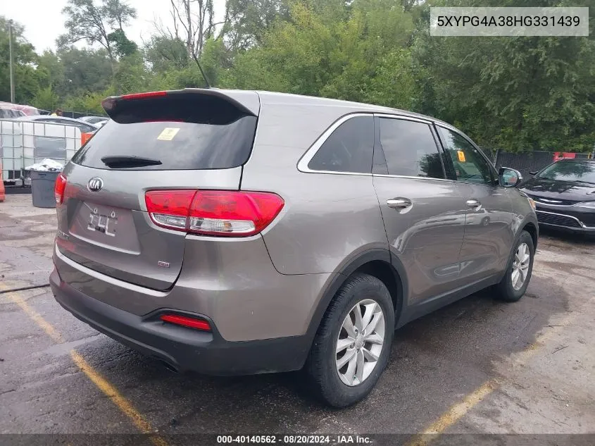 5XYPG4A38HG331439 2017 Kia Sorento 2.4L L