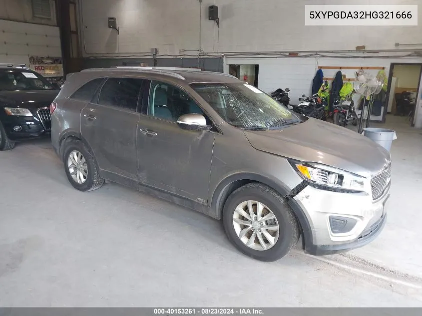 5XYPGDA32HG321666 2017 Kia Sorento 2.4L Lx