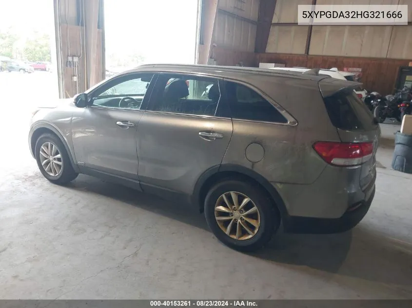 5XYPGDA32HG321666 2017 Kia Sorento 2.4L Lx