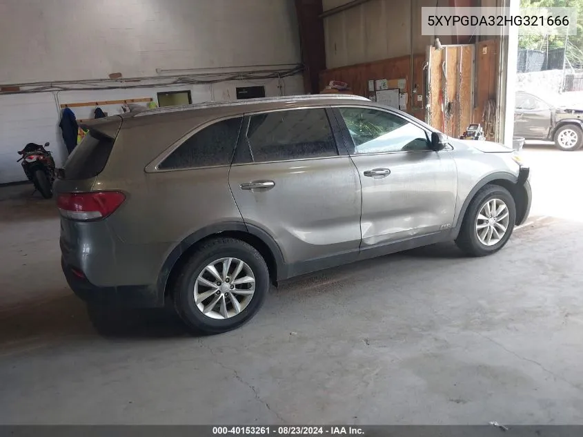 5XYPGDA32HG321666 2017 Kia Sorento 2.4L Lx