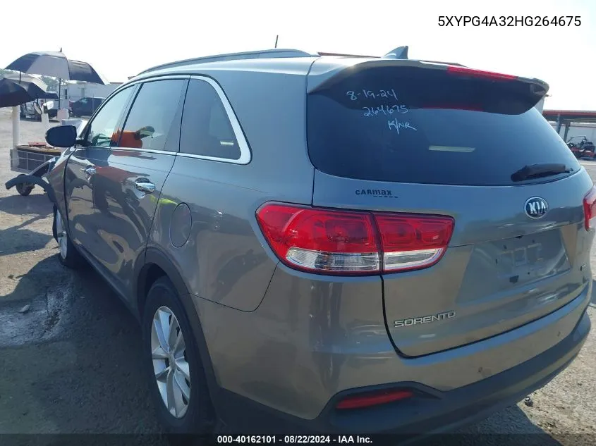 5XYPG4A32HG264675 2017 Kia Sorento 2.4L Lx