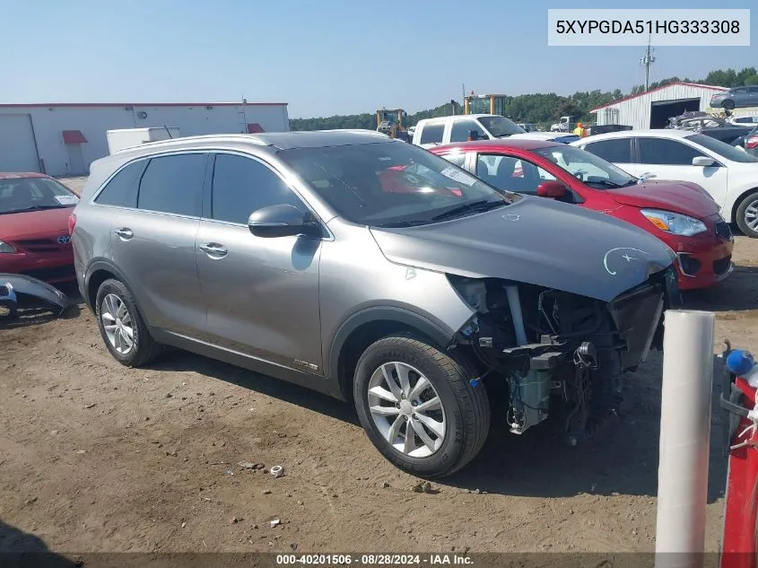 5XYPGDA51HG333308 2017 Kia Sorento 3.3L Lx