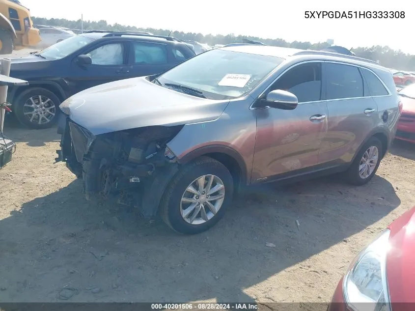 5XYPGDA51HG333308 2017 Kia Sorento 3.3L Lx