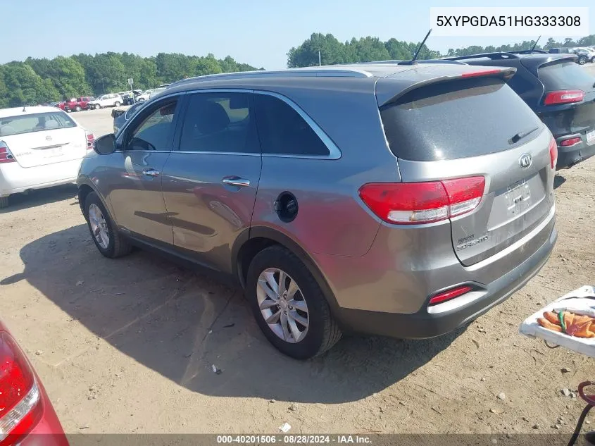 5XYPGDA51HG333308 2017 Kia Sorento 3.3L Lx