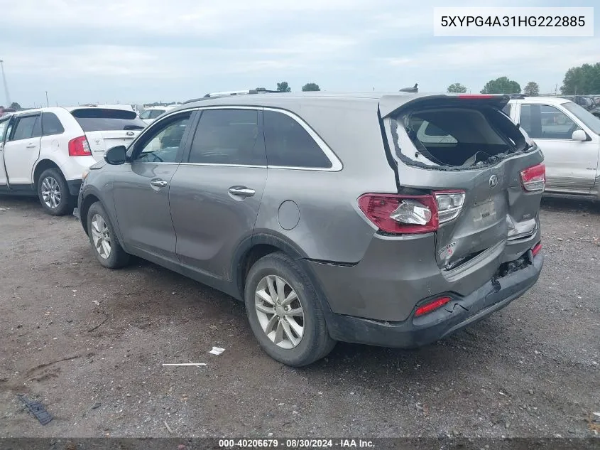 5XYPG4A31HG222885 2017 Kia Sorento 2.4L L