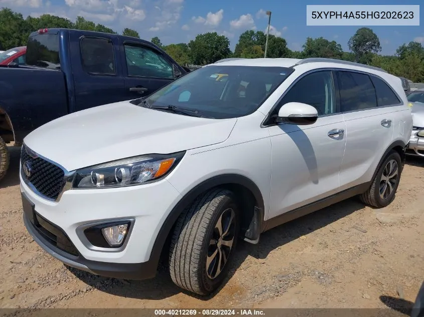 2017 Kia Sorento 3.3L Ex VIN: 5XYPH4A55HG202623 Lot: 40212269