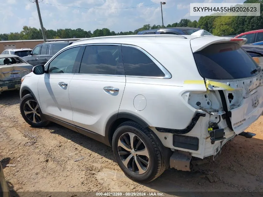 2017 Kia Sorento 3.3L Ex VIN: 5XYPH4A55HG202623 Lot: 40212269