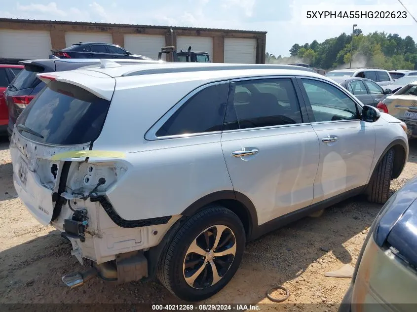 2017 Kia Sorento 3.3L Ex VIN: 5XYPH4A55HG202623 Lot: 40212269