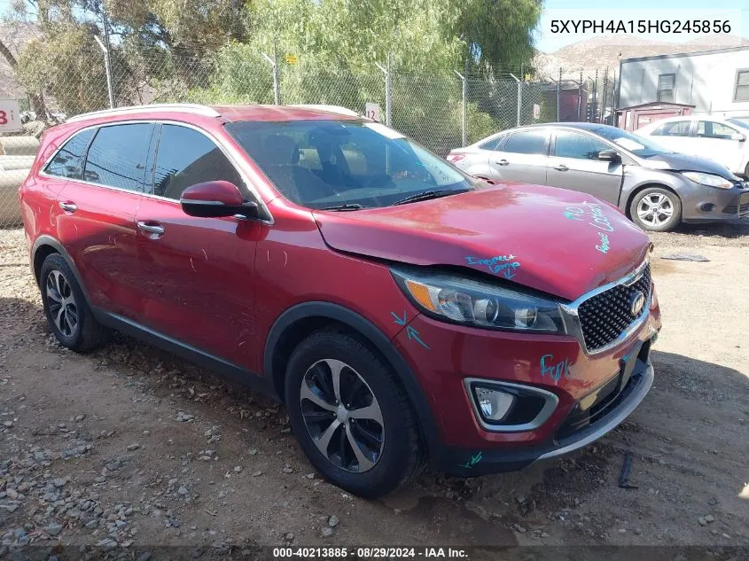 2017 Kia Sorento 2.0T Ex VIN: 5XYPH4A15HG245856 Lot: 40213885