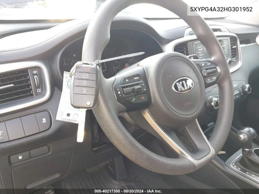 5XYPG4A32HG301952 2017 Kia Sorento 2.4L Lx