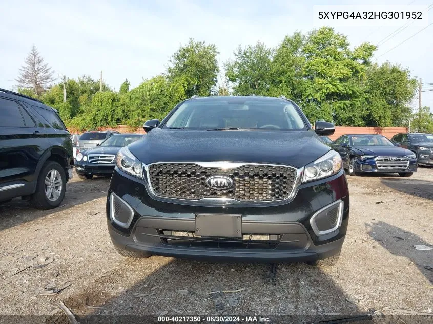 5XYPG4A32HG301952 2017 Kia Sorento 2.4L Lx