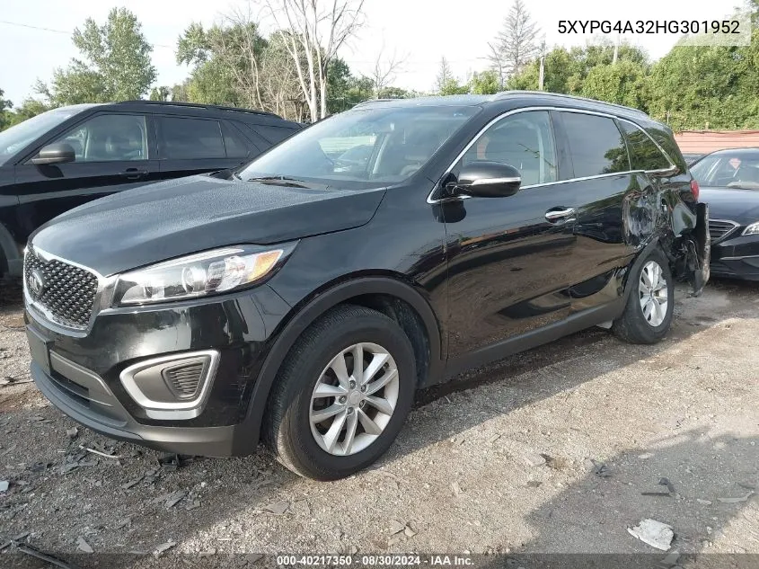 5XYPG4A32HG301952 2017 Kia Sorento 2.4L Lx