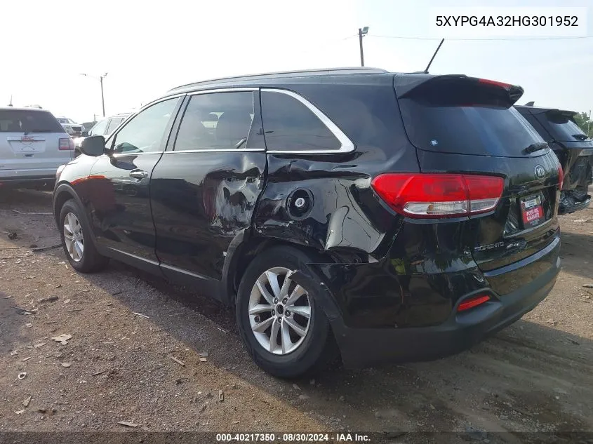 5XYPG4A32HG301952 2017 Kia Sorento 2.4L Lx