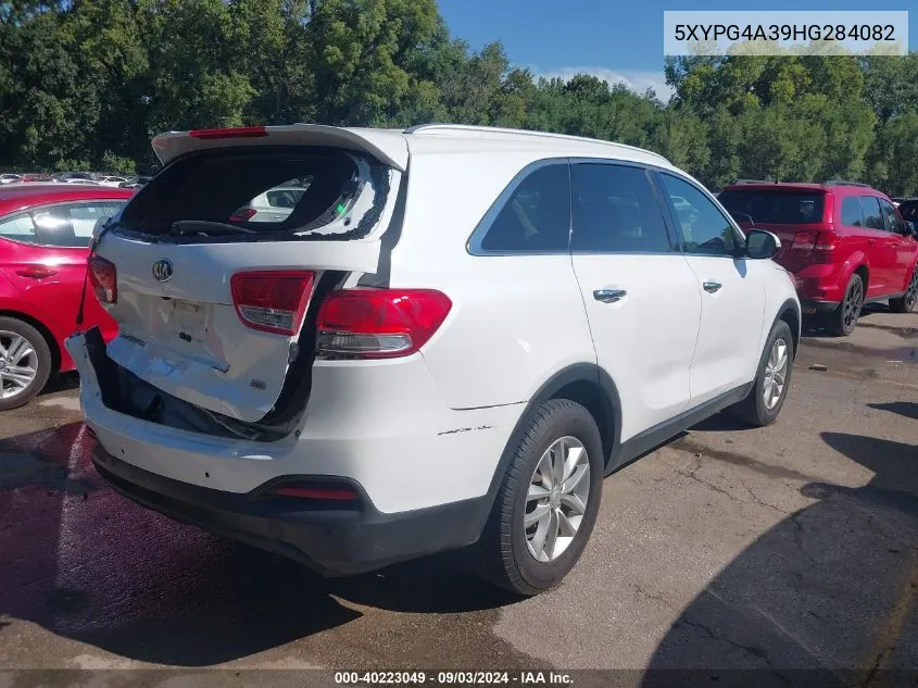 2017 Kia Sorento 2.4L Lx VIN: 5XYPG4A39HG284082 Lot: 40223049