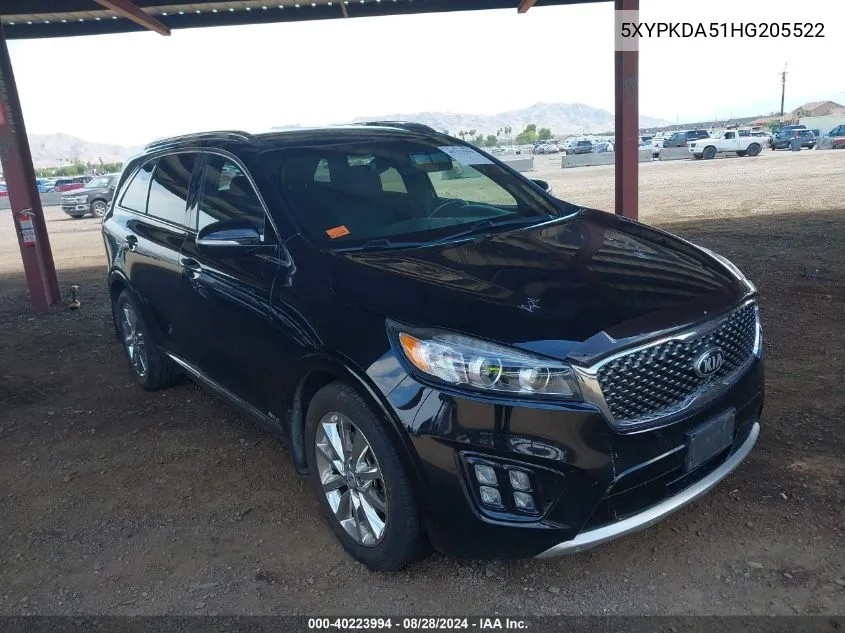 5XYPKDA51HG205522 2017 Kia Sorento 3.3L Sxl