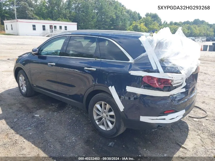 5XYPGDA32HG293268 2017 Kia Sorento 2.4L Lx