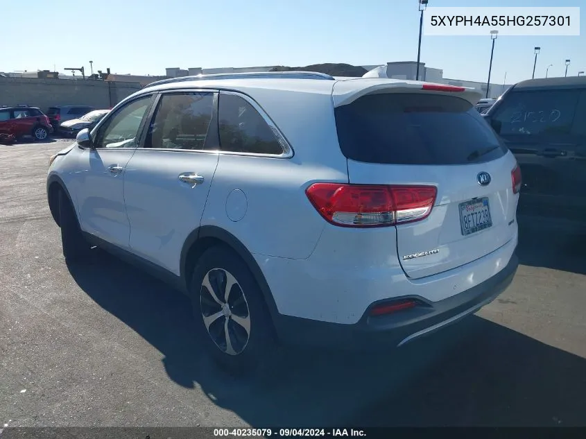 2017 Kia Sorento 3.3L Ex VIN: 5XYPH4A55HG257301 Lot: 40235079