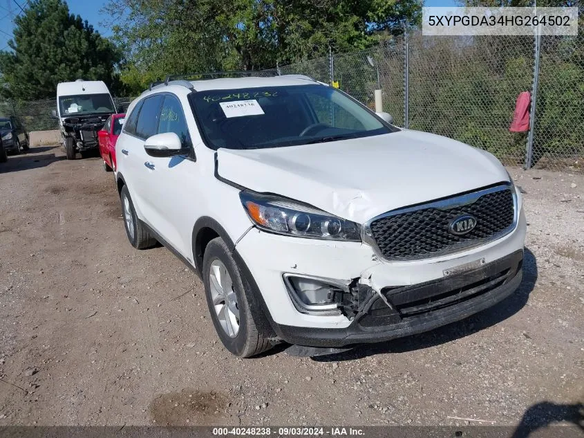 5XYPGDA34HG264502 2017 Kia Sorento 2.4L Lx