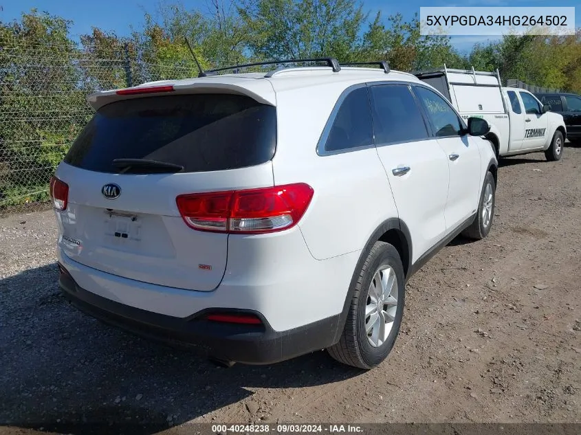 5XYPGDA34HG264502 2017 Kia Sorento 2.4L Lx