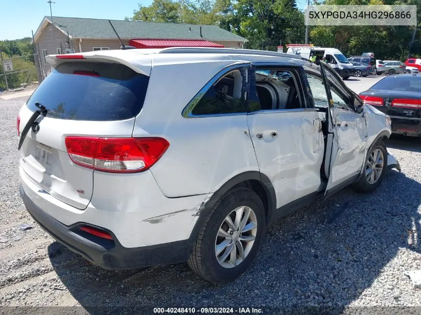 5XYPGDA34HG296866 2017 Kia Sorento 2.4L Lx