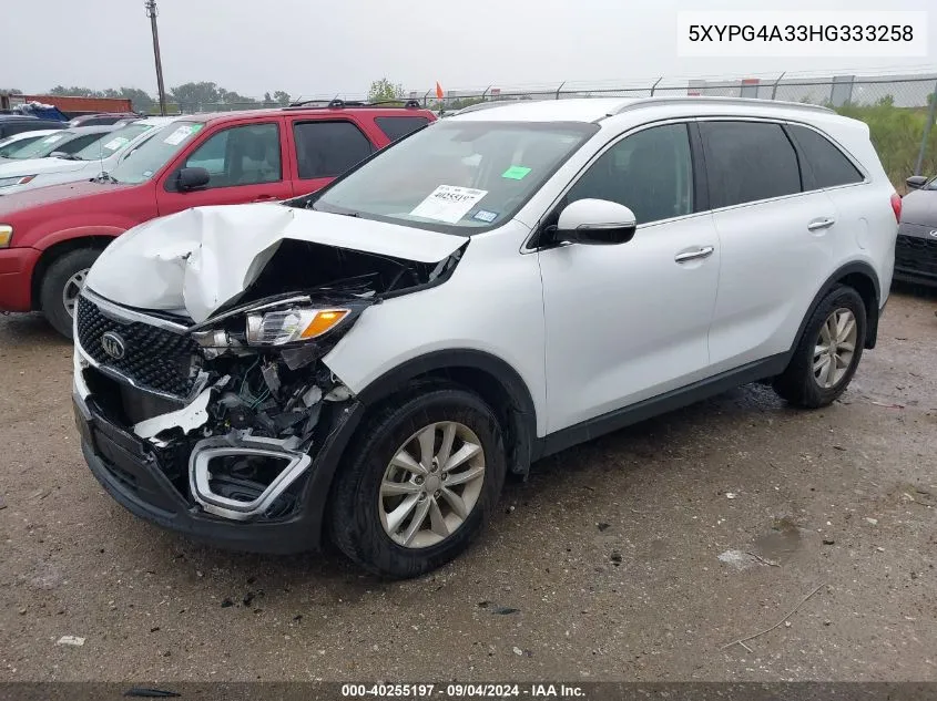 5XYPG4A33HG333258 2017 Kia Sorento 2.4L Lx